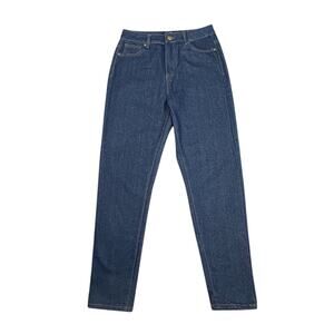 Boohoo Blue Jeans Womens' SZ 8 Dark Blue High Rise Tapered Leg Stretch Classic